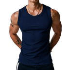 Men's Wide Strap Ribbed Tank Top