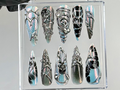 Gothic Black Chrome Press On Nails | Cyberpunk 3D Press Ons | Holographic 3D Fake Nails | Gothic. Y2K. Dark Nail Art | Gothic Nails |OC773YC