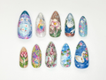 Handpainted Swan Press On Nails | Dreamy Lake Garden Nail Art | Nature Landscape Press On Set | Impressionist Pastel Nails | OB930HC