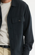 Rayon Lyocell Military Shirt Jacket