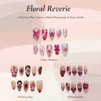 Floral Reverie Press On Nail Bundle | 3 Handmade Floral Nail Sets | Pink Blossom Nails | Reusable Nail Kit| OB104L