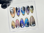 Galaxy Star Press On Nails | Cosmic Nail Set with Gold Stars Fake Nails | Starry Night Nail Art | Galaxy Blue Nails | Luxury Nails | OB916YC