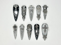 Gothic Silver Sword Press On Nails | 3D Cross & Dagger Nail Art | Handmade Dark Fantasy Nails | Medieval Armor Inspired Press Ons | OB159HK