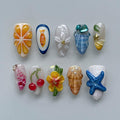 3D Summer Beach Nail Art Set – Cute Gel Designs