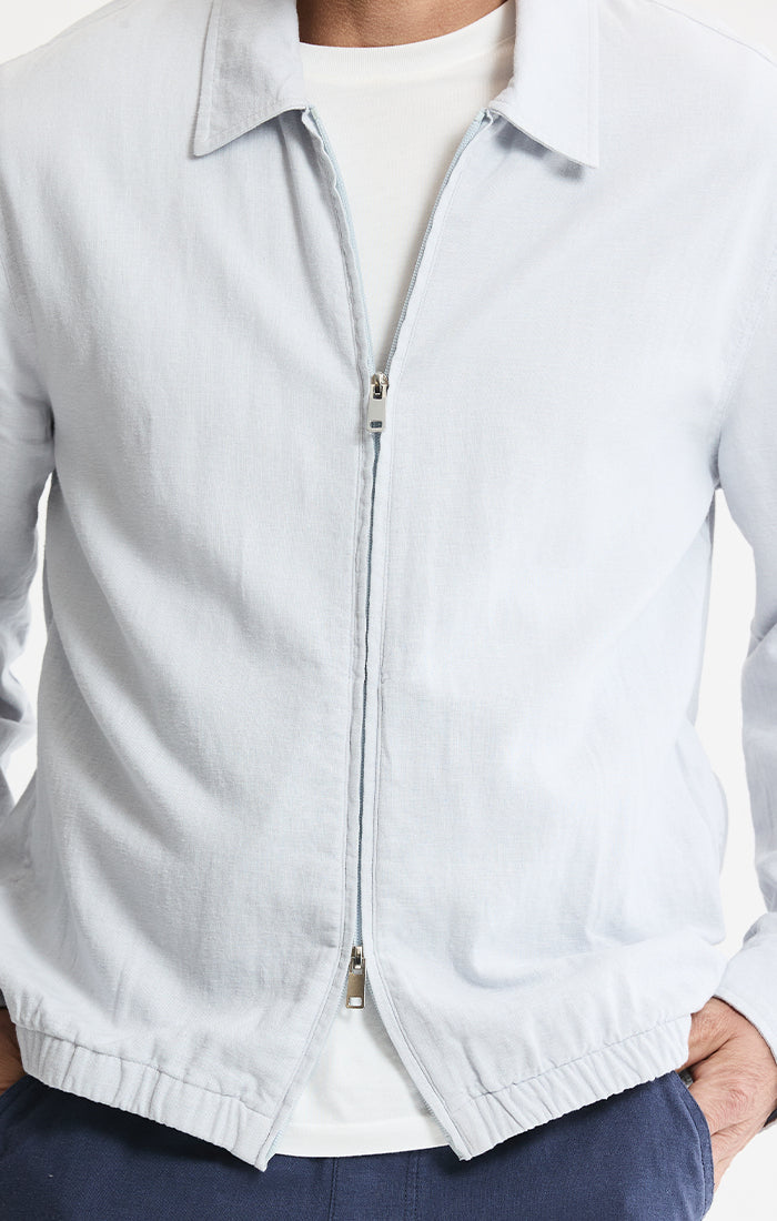 Linen Blend Zip Jacket