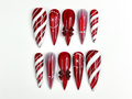 Red Christmas Press On Nails | Red Glitter Holiday Nails | Festive Winter Nail Art | Sparkling Christmas Press Ons| Holiday Glam Set|OC236HC