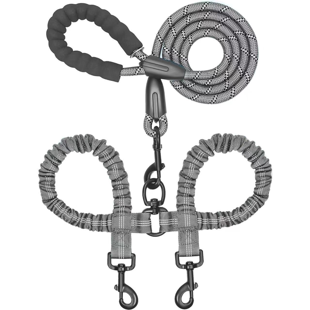 2-in-1 Bungee Dog Leash for Medium & Large Dogs – Tangle-Free Design