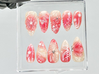 Blossom Spring Press On Nails By DoryNails |Sakura Pink Spring Fake Nails |Romantic Floral Acrylic Nails | Spring Inspired Nail Art |OB813YT
