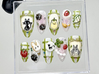 My Neighbor Totoro Press On Nails | Kawaii Ghibli Fake Nails | Totoro. Jiji. Soot Sprites Nail Art | Trendy Cartoon Kawaii Nails | OB909YC