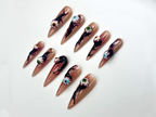 Haunted Eyes Press On Nails | Creepy 3D Eyeball Nail Art | Horror-Inspired Stiletto Nails | Handmade Spooky Halloween Set | OB1066EK