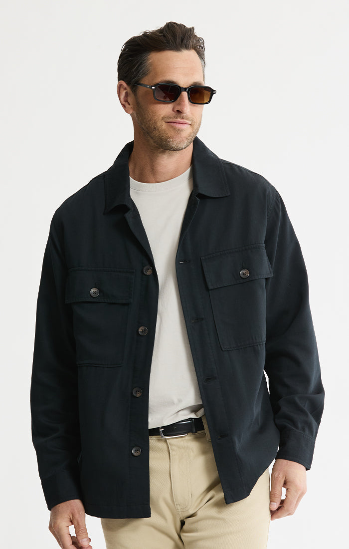 Rayon Lyocell Military Shirt Jacket