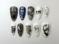 Killua Zoldyck Anime Press On Nails | Hunter x Hunter Nail Art | Unique Killua-Inspired Nail Art | Manga Black & White Nail Set | OB708HC