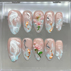 3D Koi Pond Blossom Press On Nail Set