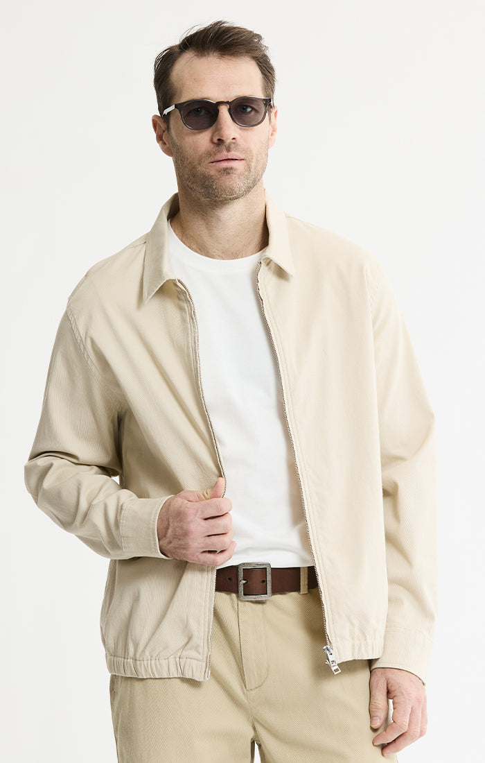 Cotton Silk Blend Zip Jacket