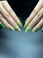 Korok Forest Press On Nails | Legend of Zelda Inspired Nails | Cute Green Fantasy Nail Art | Korok Leaf Nails | Game Press Ons | OB325HC