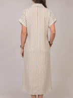 New Antonella Striped Shirt Dress – Effortless Chic & Comfort