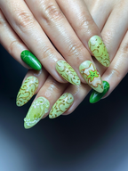 Korok Forest Press On Nails | Legend of Zelda Inspired Nails | Cute Green Fantasy Nail Art | Korok Leaf Nails | Game Press Ons | OB325HC