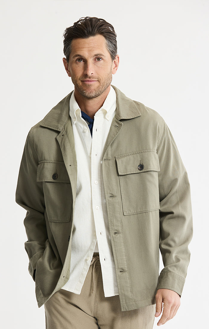 Rayon Lyocell Military Shirt Jacket