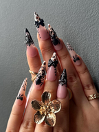 Vintage Halloween Leopard Press On Nails | Gothic Pumpkin & Spider Web Nail Art | Handmade Halloween Nail Set | Gothic Nail Set | OB180HC