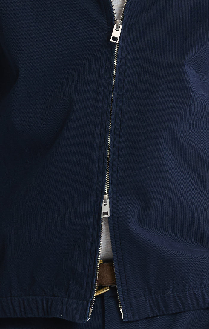 Cotton Silk Blend Zip Jacket