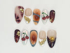 Fruit Garden Custom Press On Nails | Hand-Painted Watermelon. Strawberry & Citrus Nail Art | Vegan-Friendly Nail Designs | OB525HC