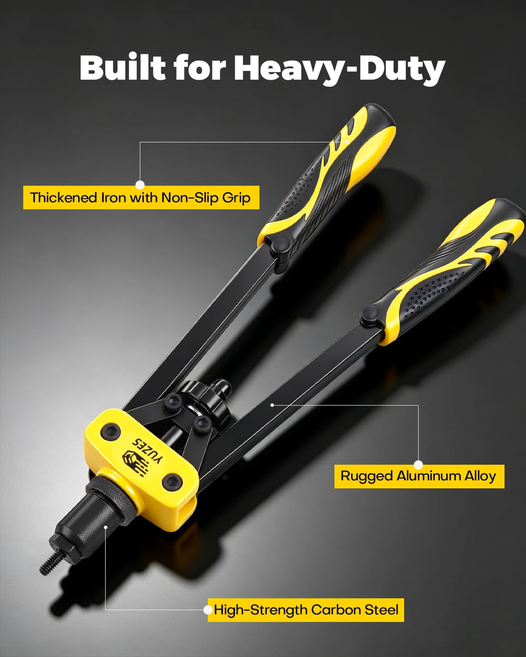 YUZES Rivet Nut Tool Kit, 14" Rivnut Tool with 11 Metric & SAE Mandrels
