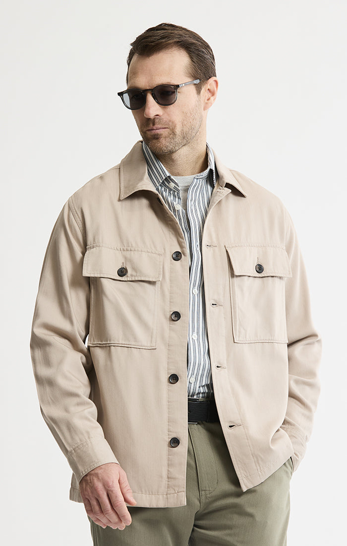 Rayon Lyocell Military Shirt Jacket