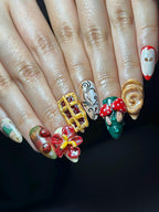 Melancholic Cartoon Press On Nails | Cottagecore Nail Art | Mushroom & Dessert Nails | Fantasy Character Nails | Artistic Press Ons| OB326HC