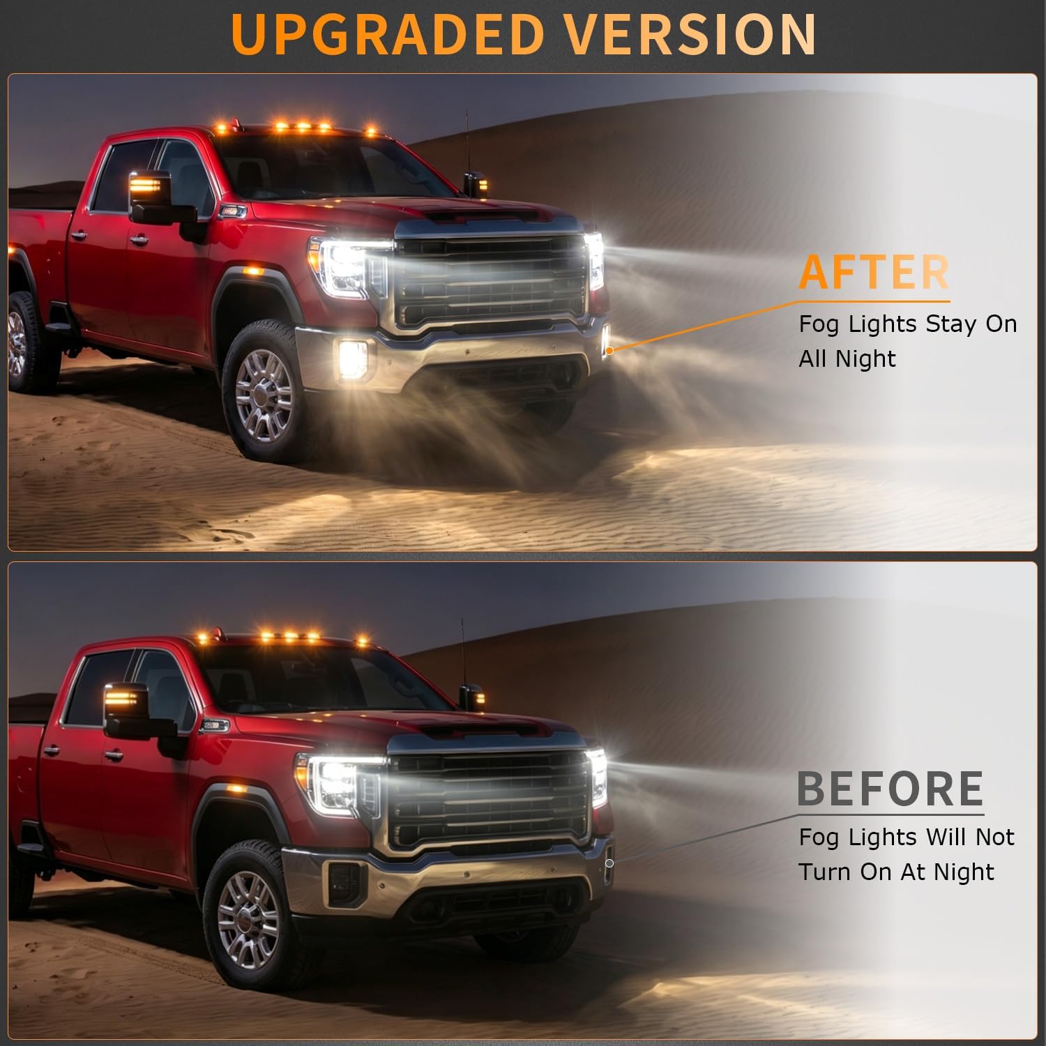 Auto Fog All Lights Mod Harness Compatible with GMC Sierra/Chevy Silverado 1500, 2500 3500 HD 2024-2026 Fog Light Always On – With Intellibeam, High Beams & Auto Headlamps On, Plug Play