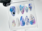 Galaxy Star Press On Nails | Purple. Blue. and Silver Nails | Astral Dreams Fake Nails | Starry Sky Nail Art |Stellar Cosmic Nails| OB698YC