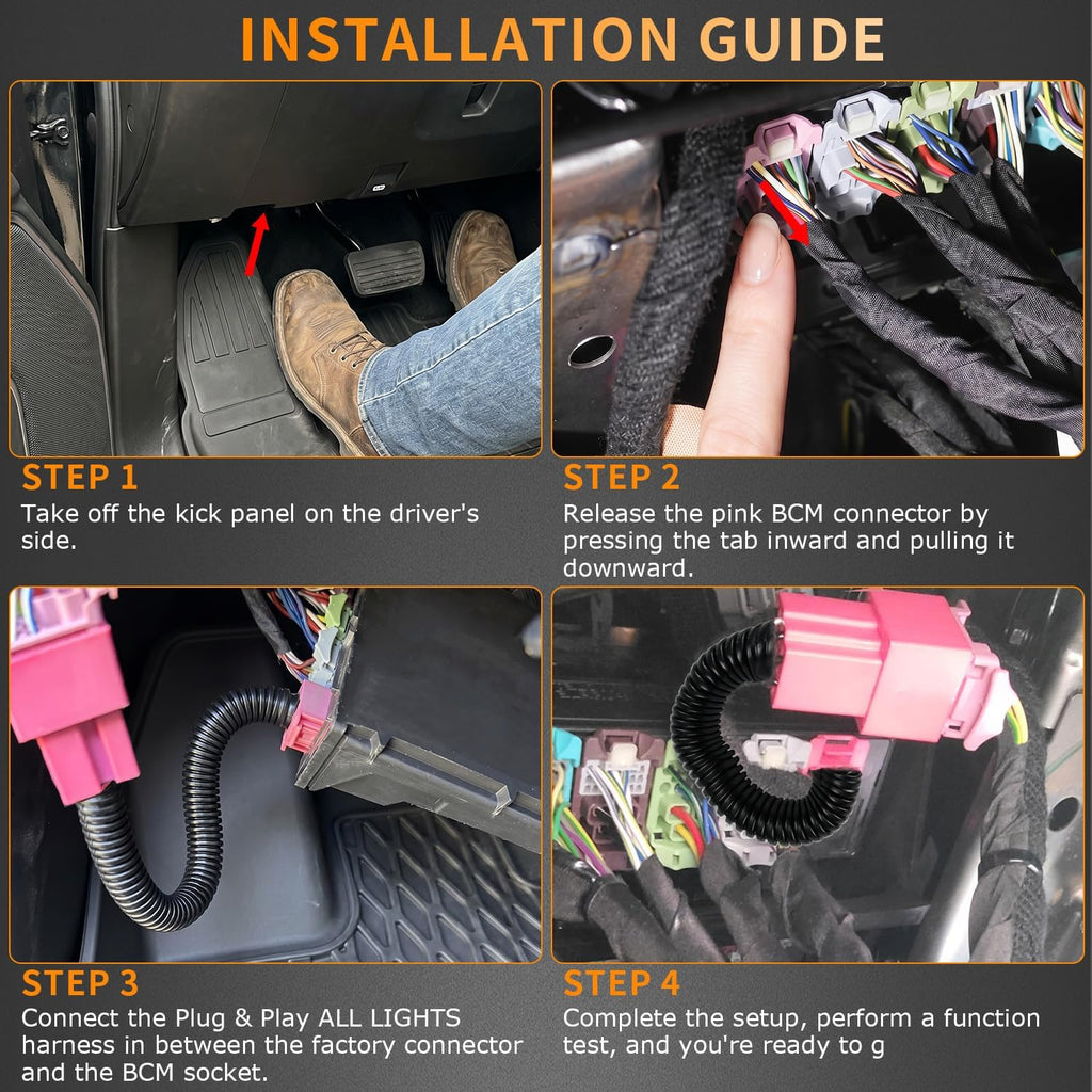 Auto Fog All Lights Mod Harness Compatible with GMC Sierra/Chevy Silverado 1500, 2500 3500 HD 2024-2026 Fog Light Always On – With Intellibeam, High Beams & Auto Headlamps On, Plug Play