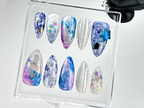 Galaxy Star Press On Nails | Purple. Blue. and Silver Nails | Astral Dreams Fake Nails | Starry Sky Nail Art |Stellar Cosmic Nails| OB698YC