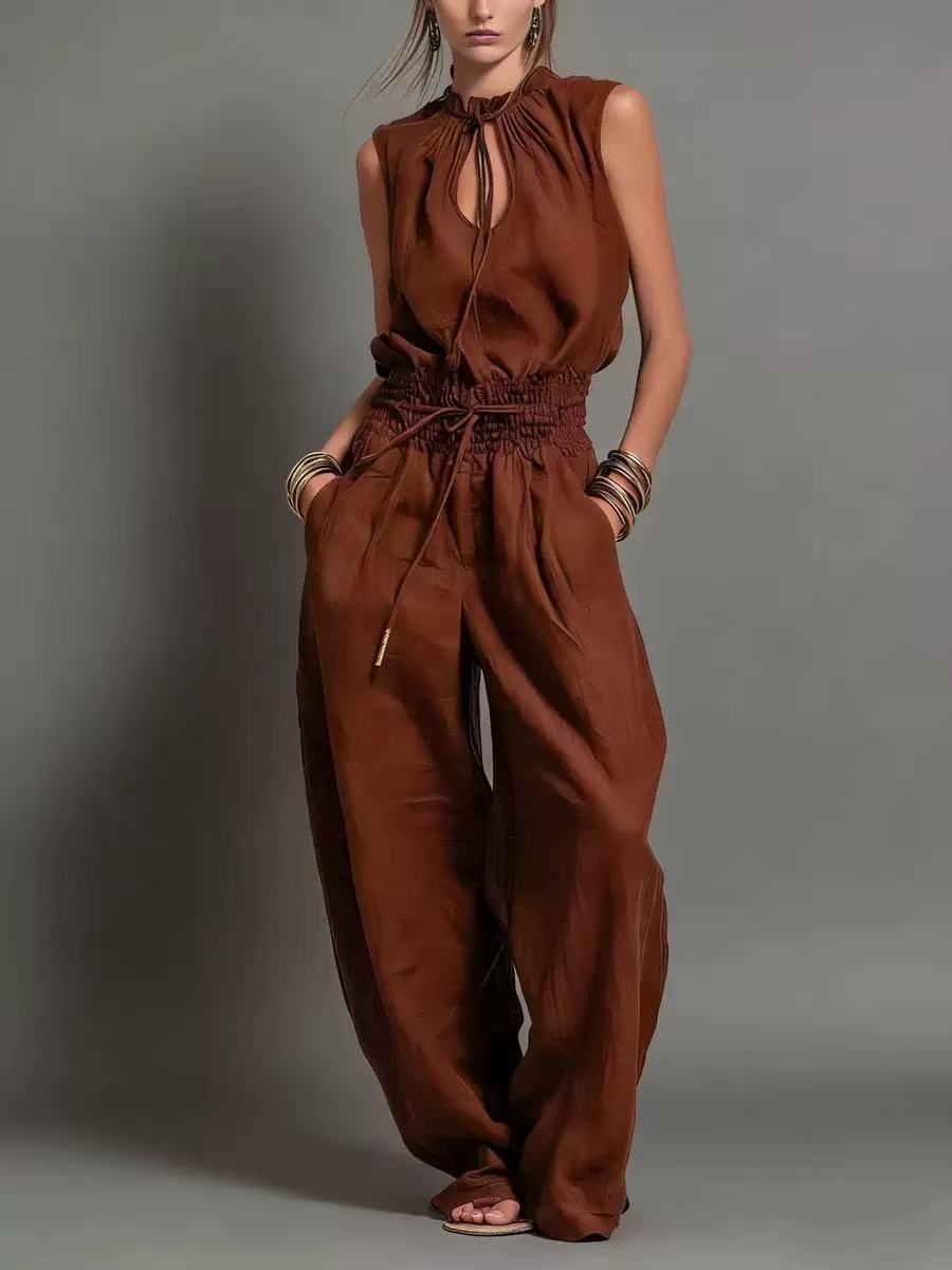 Heavy-Duty Denim Utility Romper with Belt