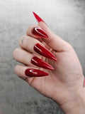 Bloody Brilliant Glossy Red Nails - Custom Handmade Fake Nail W46