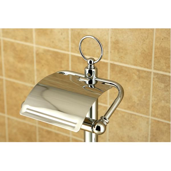 Kingston Brass Vintage Pedestal Toilet Paper and Brush Holder in Polished Chrome