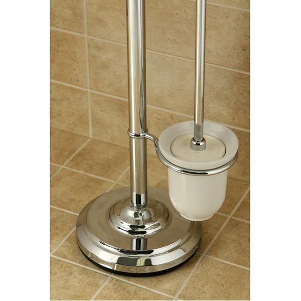 Kingston Brass Vintage Pedestal Toilet Paper and Brush Holder in Polished Chrome