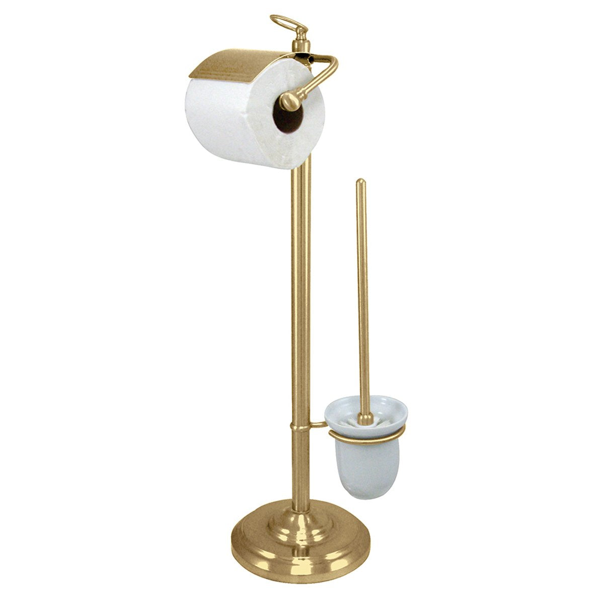 Kingston Brass Vintage Pedestal Toilet Paper and Brush Holder in Polished Brass