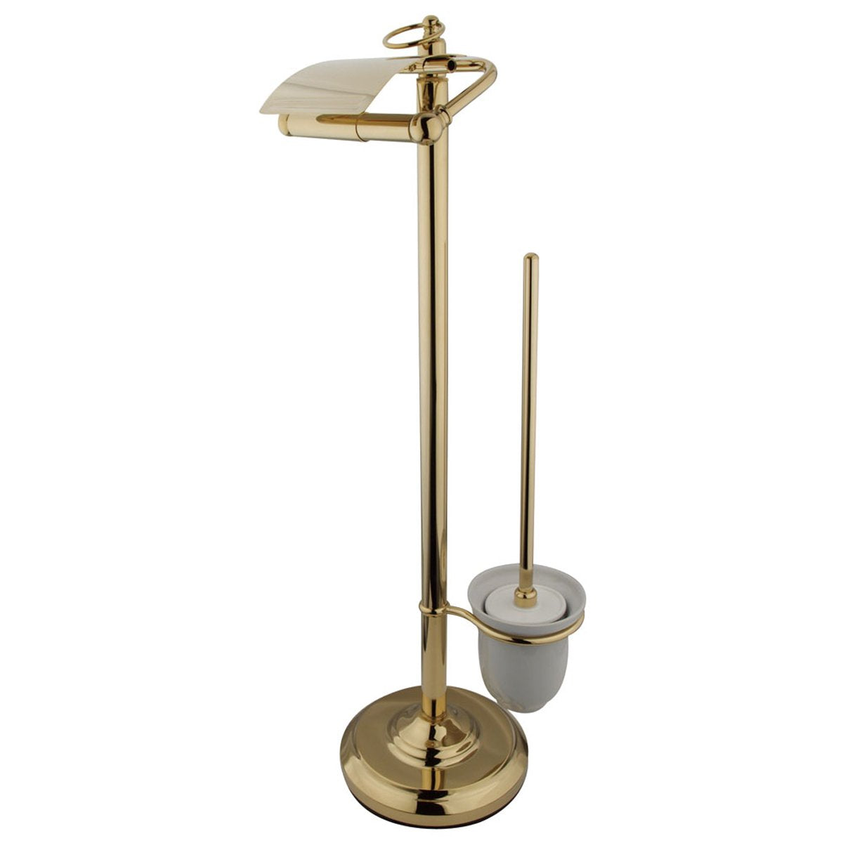 Kingston Brass Vintage Pedestal Toilet Paper and Brush Holder in Polished Brass