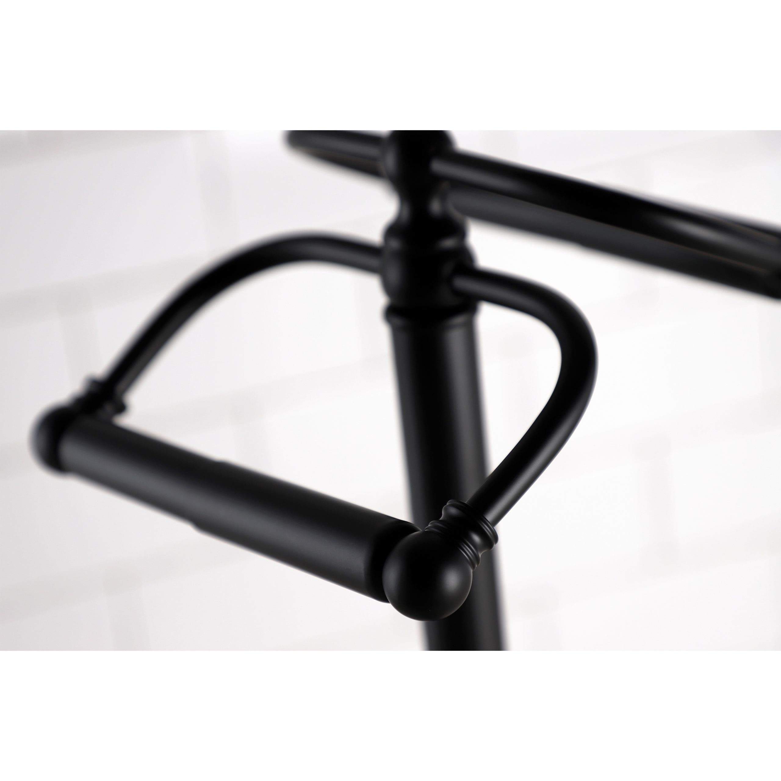 Kingston Brass Vintage Freestanding Double Roll Toilet Paper Holder in Matte Black