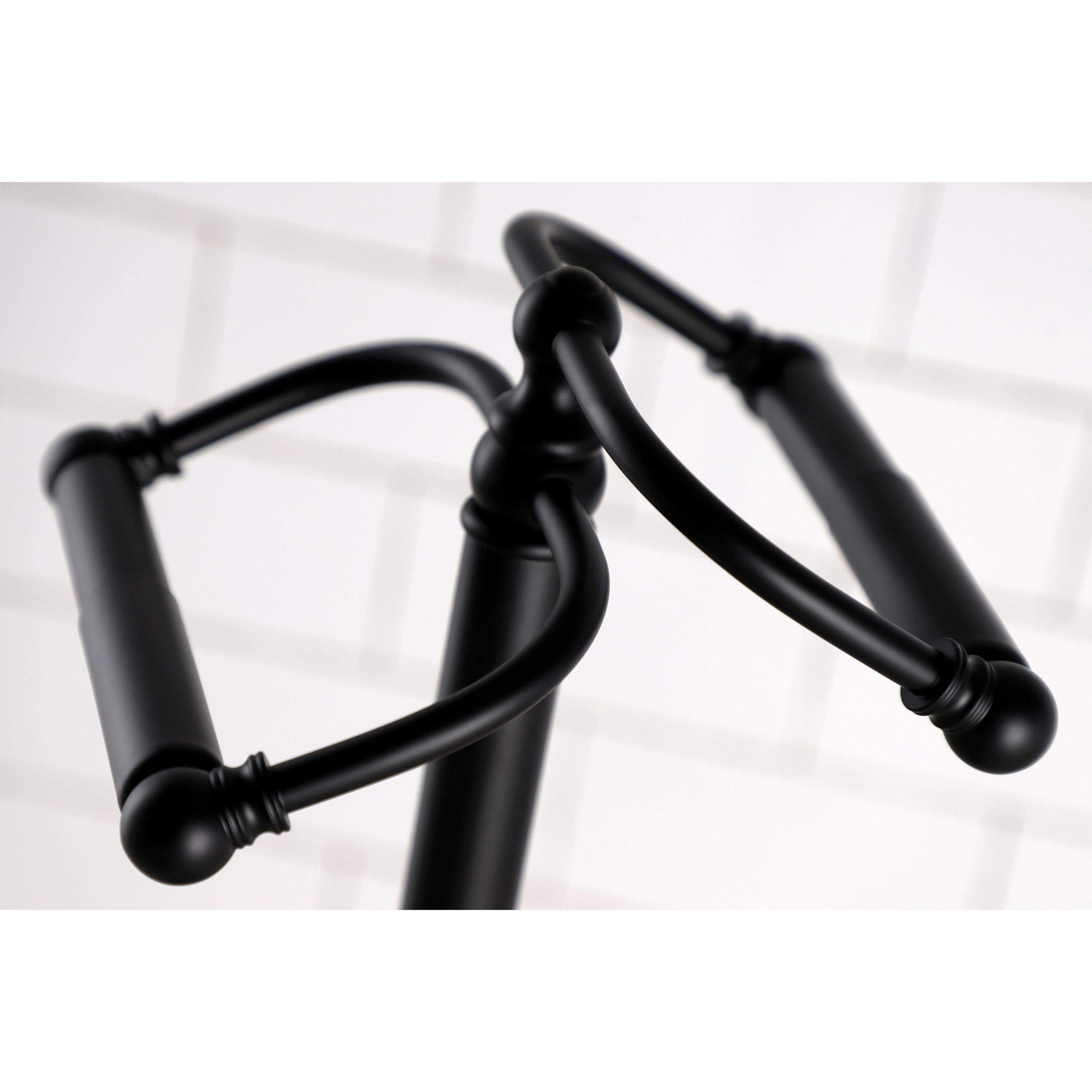 Kingston Brass Vintage Freestanding Double Roll Toilet Paper Holder in Matte Black