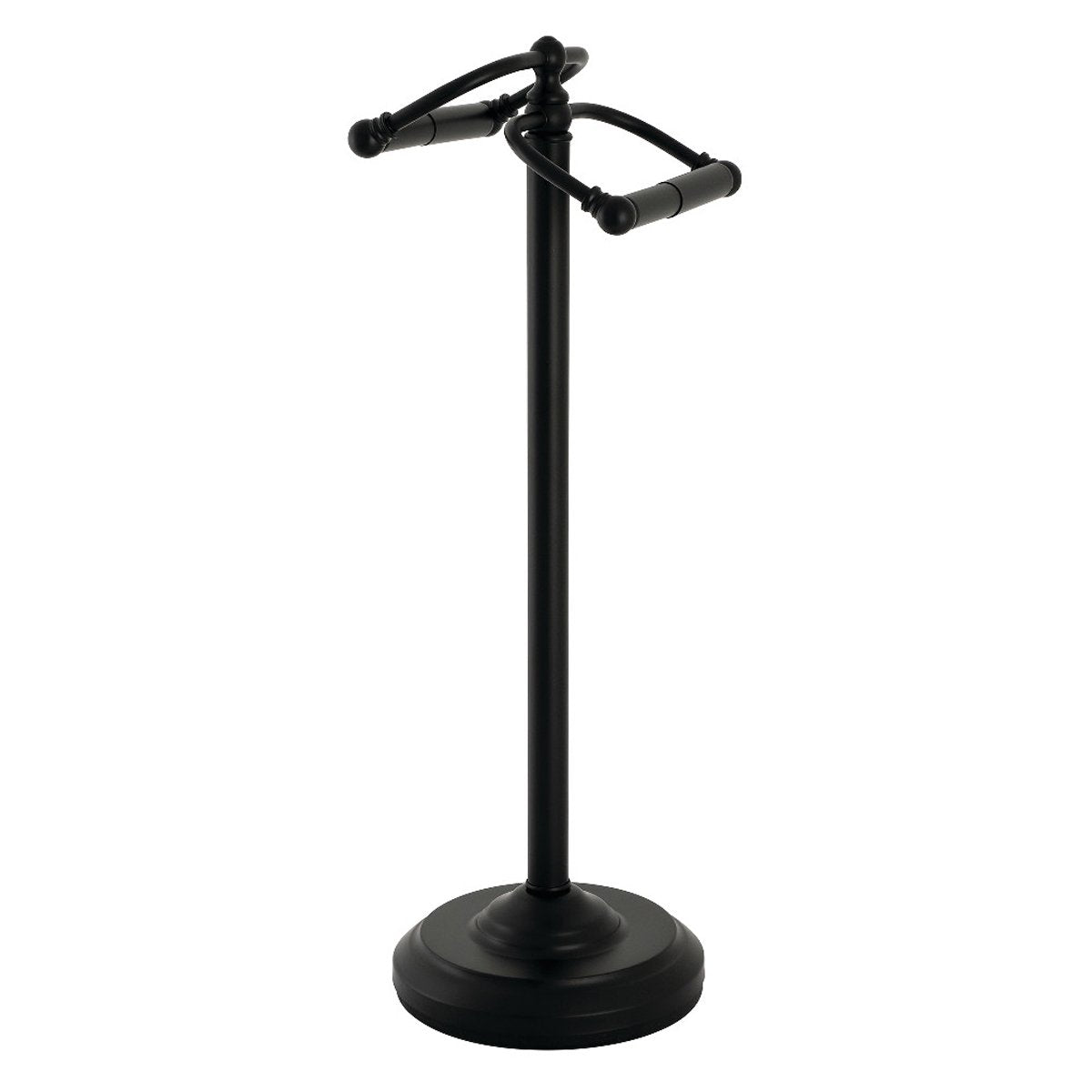 Kingston Brass Vintage Freestanding Double Roll Toilet Paper Holder in Matte Black