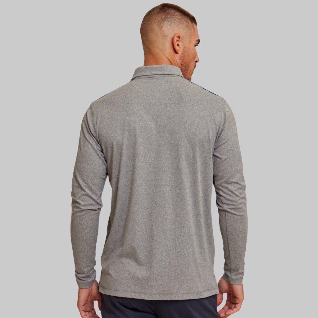 The Voyager - Performance LS Polo - Light Grey Heather