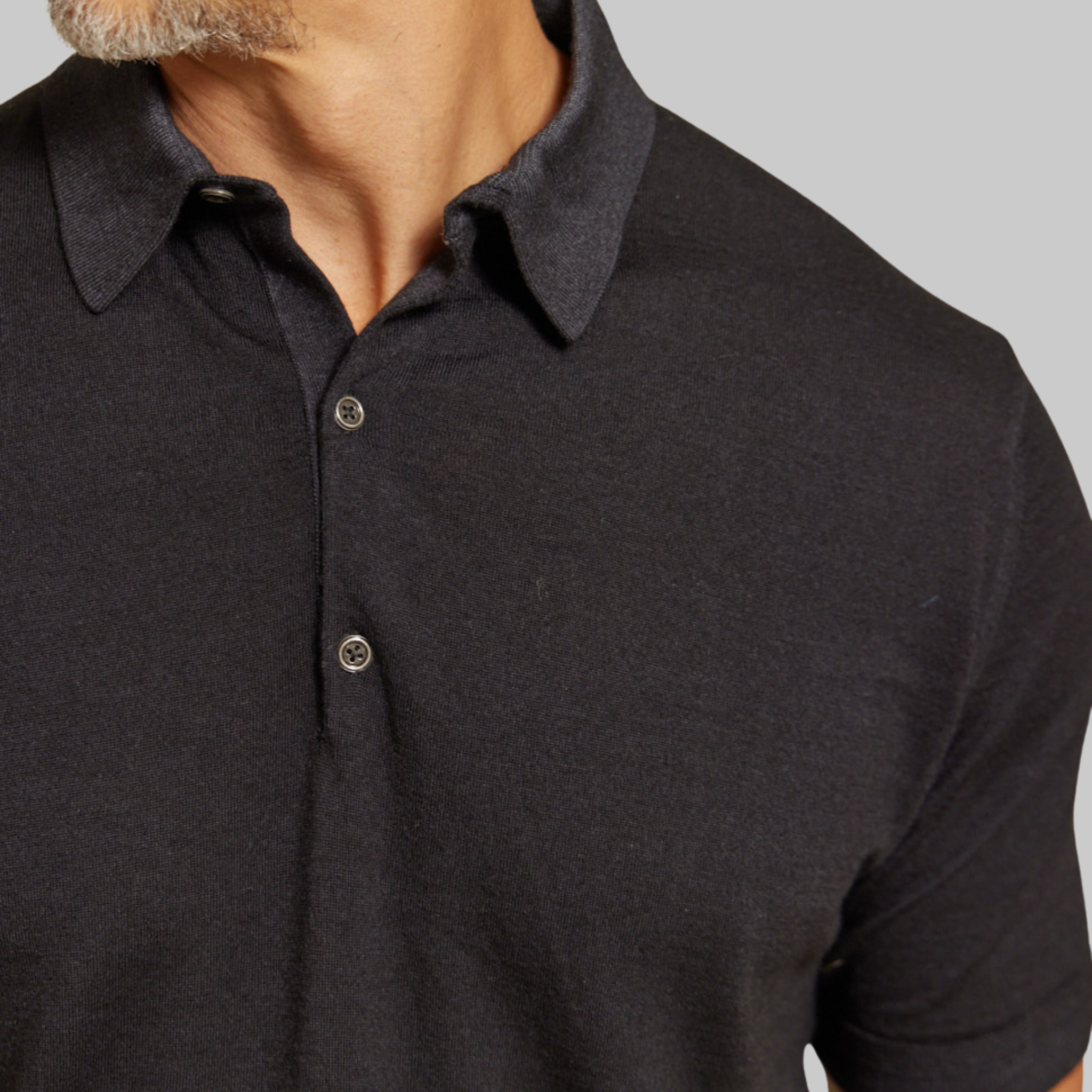 The Cillian - SS Lightweight MERINOmax Polo - Black