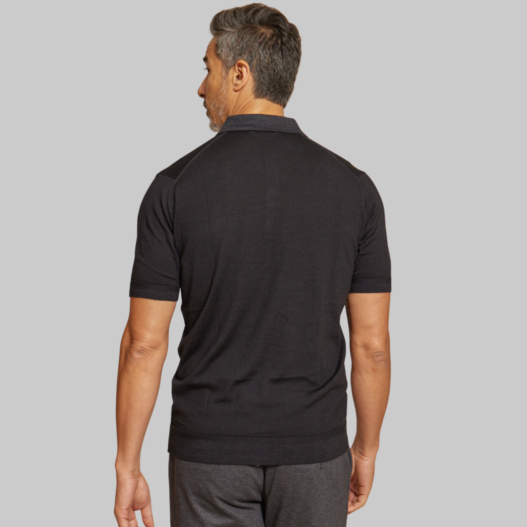 The Cillian - SS Lightweight MERINOmax Polo - Black