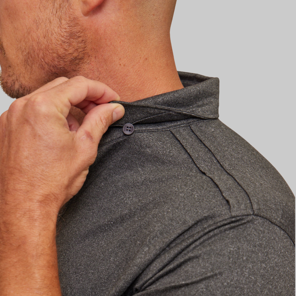 The Voyager - Performance LS Polo - Onyx Heather