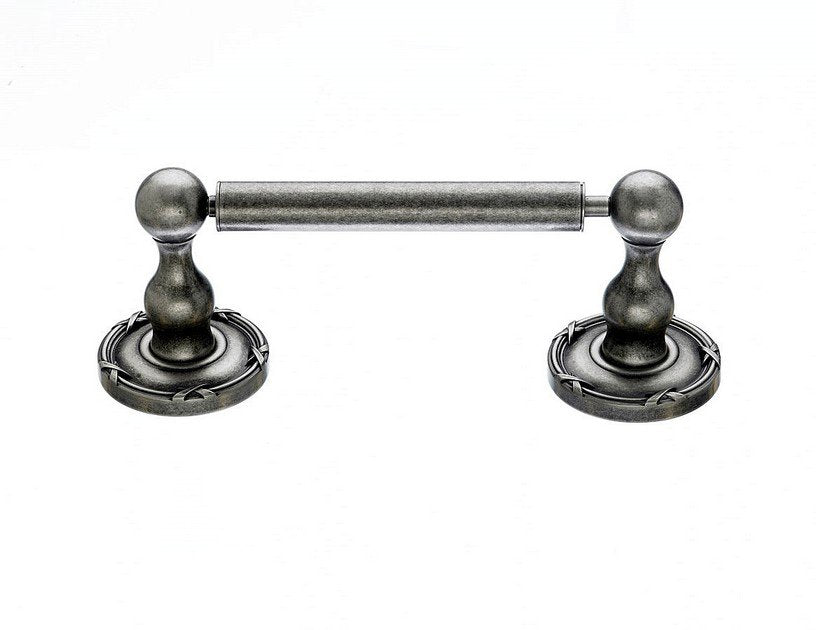 Ed3Ape Tissue Holder With Ribbon & Reed Detail In Antique Pewter