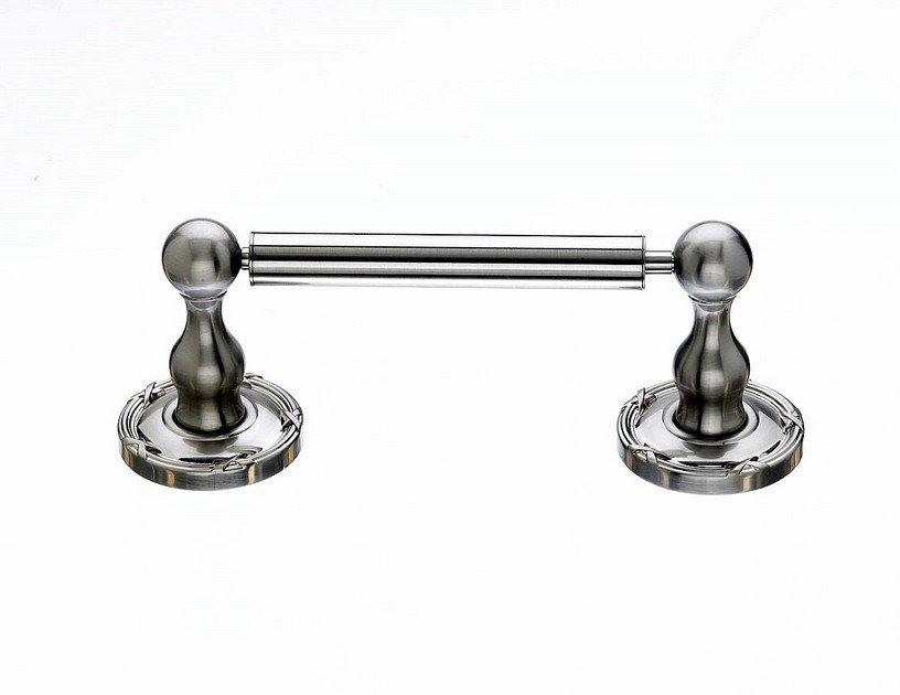 Tissue Holder With Ribbon & Reed Detail In Brushed Satin Nickel