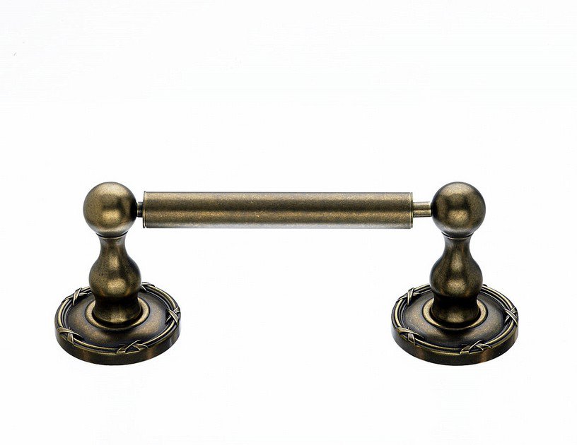 Ed3Gbze Tissue Holder With Ribbon & Reed Detail In German Bronze