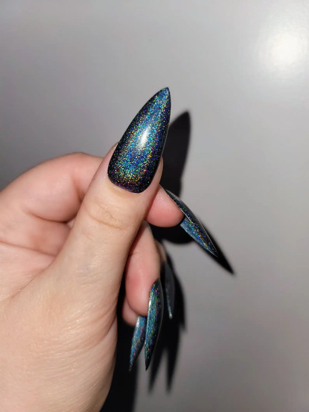 Galaxy Holographic Handmade Press on Nails - Reusable Fingernails V77