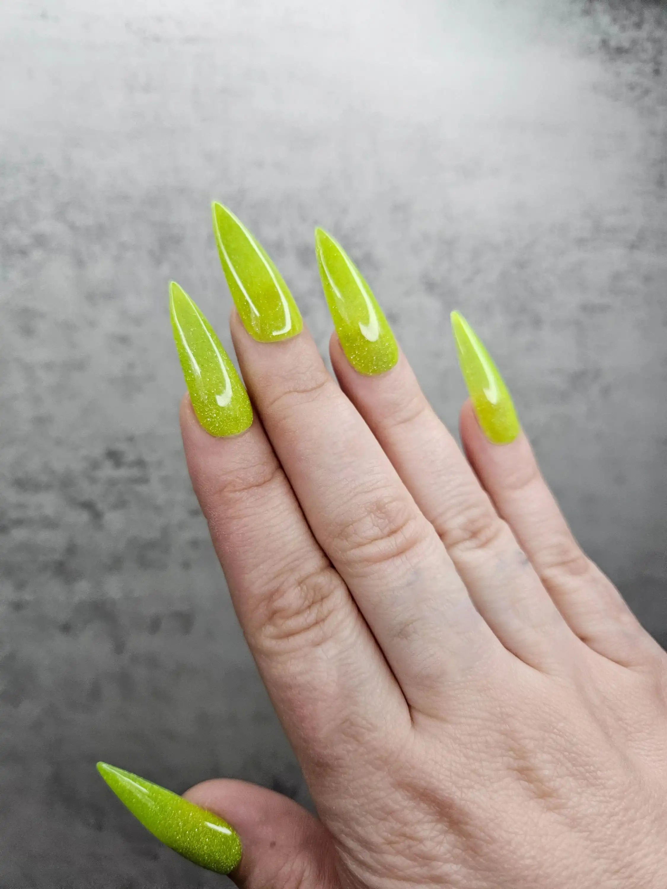 Green Glitter Handmade Press on Nails - Luxury Reusable Fingernails C73